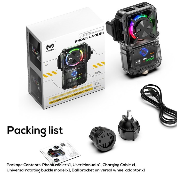 MEMO DL23 Semiconductor Phone Cooler 2000mAh Battery Phone Radiator For Live Streaming With Configure Nut Holes best