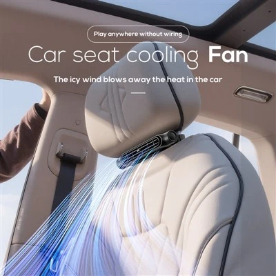 CF06 Sedd Cerbyd Cefnogwr Oeri Gwddf 3000mAh Fan Sedd Car