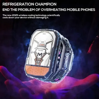 Oerach Symudol Batri 2000mAh Symudadwy Ar gyfer Hapchwarae Gyda Chlip Cefn